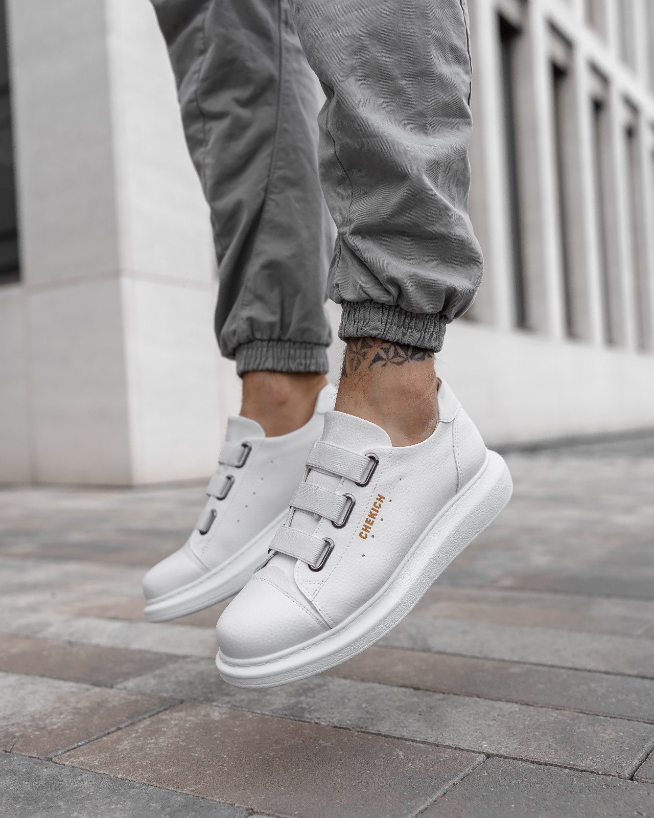 Ανδρικά λευκά Casual Sneakers δερματίνη CH253W φωτογραφία